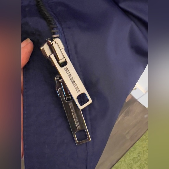 New without tag Burberry nylon purplish blue long trench coat with belt size 6 - Picture 11 of 16